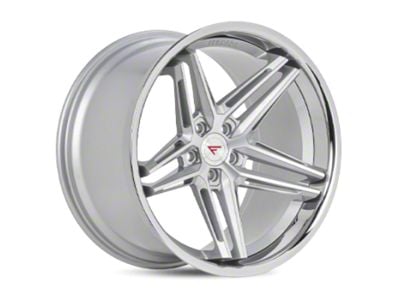 Ferrada Wheels CM1 Machine Silver with Chrome Lip Wheel; Rear Only; 20x10; 28mm Offset (93-02 Firebird)