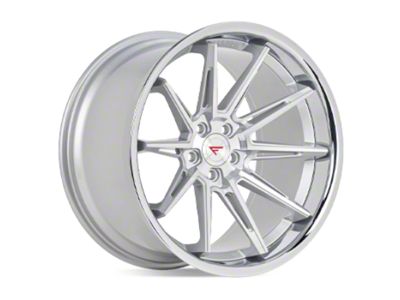 Ferrada Wheels CM2 Machine Silver with Chrome Lip Wheel; Rear Only 20x10; 40mm Offset (93-02 Firebird)