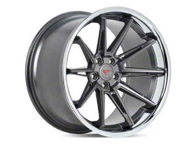 Ferrada Wheels CM2 Matte Graphite with Chrome Lip Wheel; Rear Only; 20x10; 28mm Offset (93-02 Firebird)