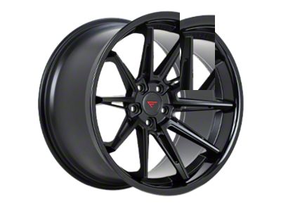 Ferrada Wheels CM2 Matte Black with Gloss Black Lip Wheel; Rear Only; 20x10; 28mm Offset (82-92 Camaro)