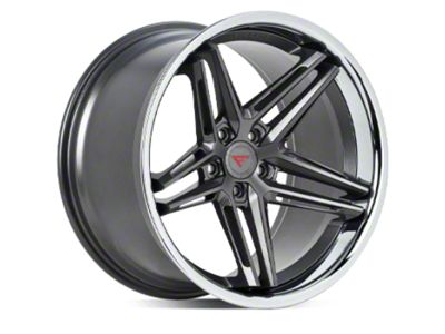 Ferrada Wheels CM1 Matte Graphite with Chrome Lip Wheel; Rear Only 20x10; 40mm Offset (82-92 Firebird)