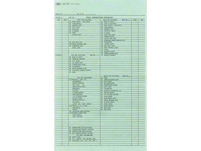 Final Inspection Travel Sheet - Mercury