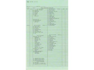 Final Inspection Traveler Sheet - Falcon