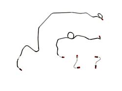 Fine Lines Front Brake Line Kit for Course Thread Fittings in Master Cylinder; Stainless (89-92 V8 Camaro)