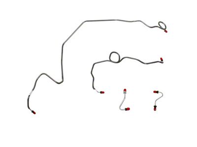 Fine Lines Front Brake Line Kit for Course Thread Fittings in Master Cylinder; Stainless (89-92 V8 Camaro)