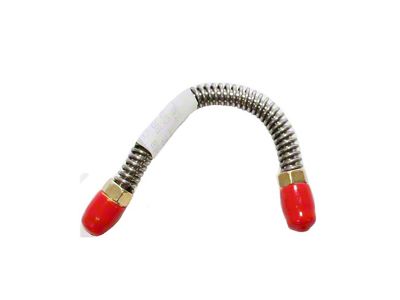 Fine Lines Front Caliper Brake Line with 3/8-Inch Fitting; Driver Side; Stainless (67-68 Camaro)