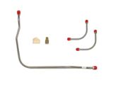 Fine Lines Fuel Pump to Carburetor Fuel Line; 3-Pieces; Stainless (1966 Big Block V8 Corvette C2)