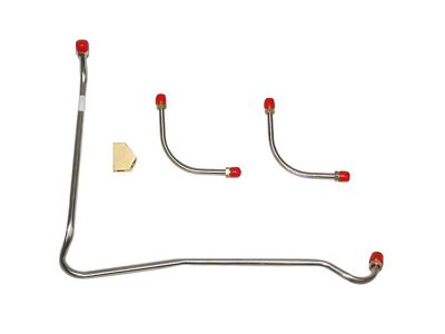 Fine Lines Fuel Pump to Carburetor Fuel Line; 3-Pieces; Steel (67-69 Big Block V8 Corvette C2 & C3 w/ Three 2-Barrel Carburetor)