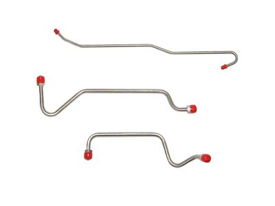 Fine Lines Fuel Pump to Carburetor Fuel Line; 3-Pieces; Steel (68-69 Small Block V8 Corvette C3)