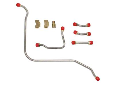 Fine Lines Fuel Pump to Carburetor Fuel Line; 5-Pieces; Stainless (68-69 Big Block V8 Corvette C3 w/ Three 2-Barrel Carburetor)