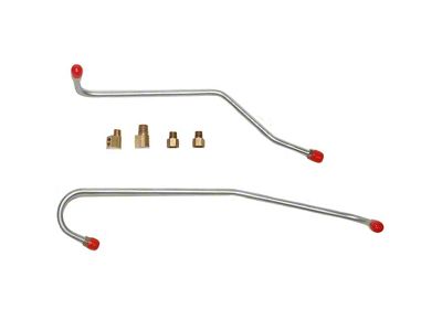Fine Lines Fuel Pump to Carburetor Fuel Line; 2-Pieces; Stainless (1957 283 V8 Bel Air w/ Fuel Injection)