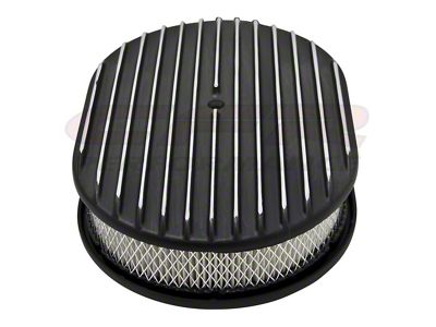 Finned Aluminum Air Cleaner, 12'' Oval With Black Finish, 1932-1985