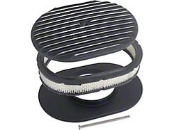 Finned Aluminum Air Cleaner, 12'' Oval With Black Finish, 1932-1985