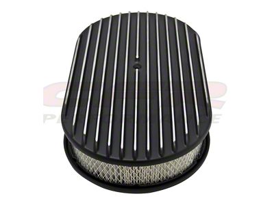 Finned Aluminum Air Cleaner, 15'' Oval With Black Finish, 1932-1985