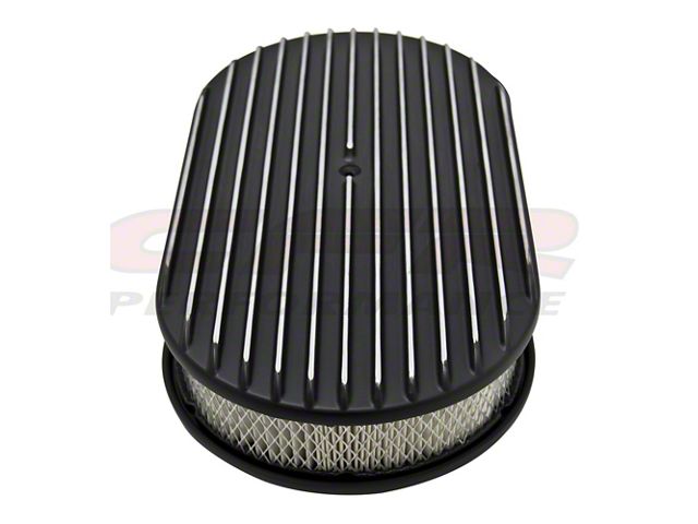 Finned Aluminum Air Cleaner, 15'' Oval With Black Finish, 1932-1985