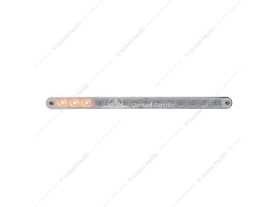 12-Inch 14-LED Sequential Light Bar with Bezel; Amber LED/Clear Lens (Universal; Some Adaptation May Be Required)