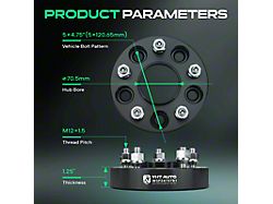 1.25-Inch 5-Lug Wheel Spacers; Rear Only; Black; Set of Two (82-02 Firebird)