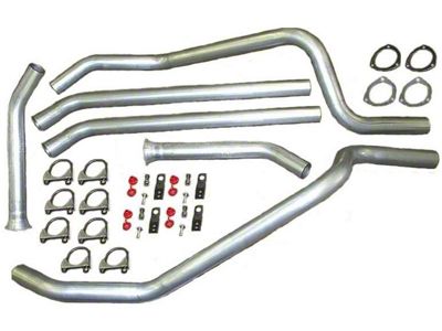 2.25-Inch 409 Stainless Header-Back Exhaust System without Mufflers; Side Exit (67-74 V8 Firebird w/ 3-Inch Collector Long Tube Headers)