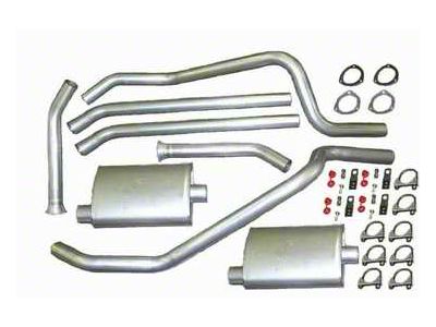 2.25-Inch Aluminized Header-Back Exhaust System with Standard Turbo Mufflers; Rear Exit (67-74 V8 Firebird w/ 3-Inch Collector Long Tube Headers)