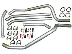 2.50-Inch Aluminized Header-Back Exhaust System without Mufflers; Rear Exit (67-74 V8 Firebird w/ 3-Inch Collector Long Tube Headers)
