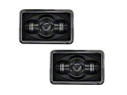 4x6 LED Projection Headlights; Low Beam; Black Housing; Clear Lens (91-92 Firebird)