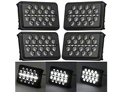 4x6 SLIM LINE Multi LED Projection Headlights; Low and High Beam; Black Housing; Clear Lens (91-92 Firebird)