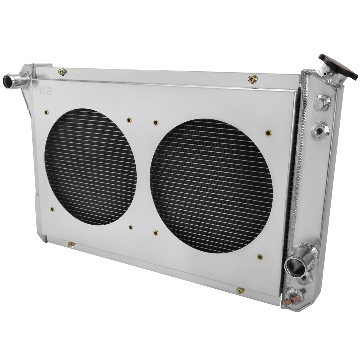 Rear Wing Radiator Ecklers Aluminum Performance Radiator with Fan Shroud; 3-Row (82-92 ...