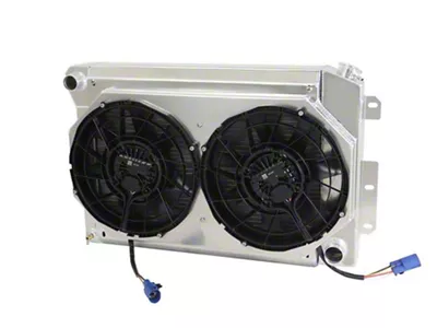 Aluminum Radiator and Brushless Cooling Fan Kit; 2.75-Inch Core (67-69 V8 Firebird w/ Manual Transmission)
