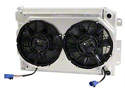 Aluminum Radiator and Brushless Cooling Fan Kit; 2.75-Inch Core (67-69 Firebird w/ Manual Transmission & LS Swap)