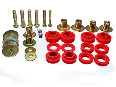 Body Mount Set; Red (76-81 Firebird)