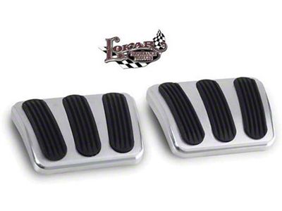 Firebird Brake & Clutch Pedal Pads, Billet, Lokar, 1967-1969