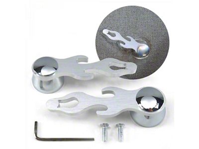 Brushed Billet Aluminum Interior Door Handle Levers; Flame Design (Universal; Some Adaptation May Be Required)
