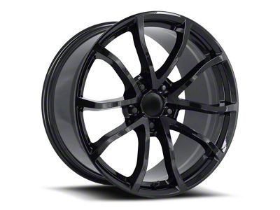 C6 Cup Replica Gloss Black Wheel; Rear Only; 19x10; 40mm Offset (93-02 Firebird)