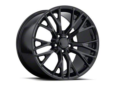 C7 ZO6 Replica Gloss Black Wheel; Rear Only; 19x10; 56mm Offset (93-02 Firebird)
