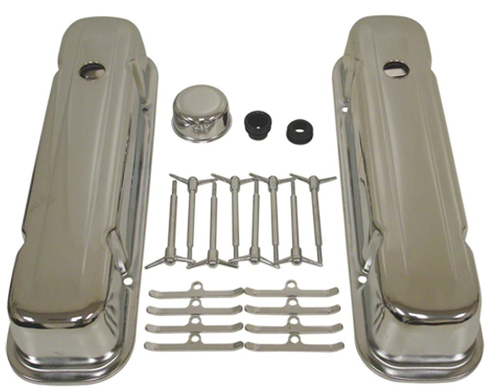 Ecklers Valve Cover Kit, Chrome, 19671977