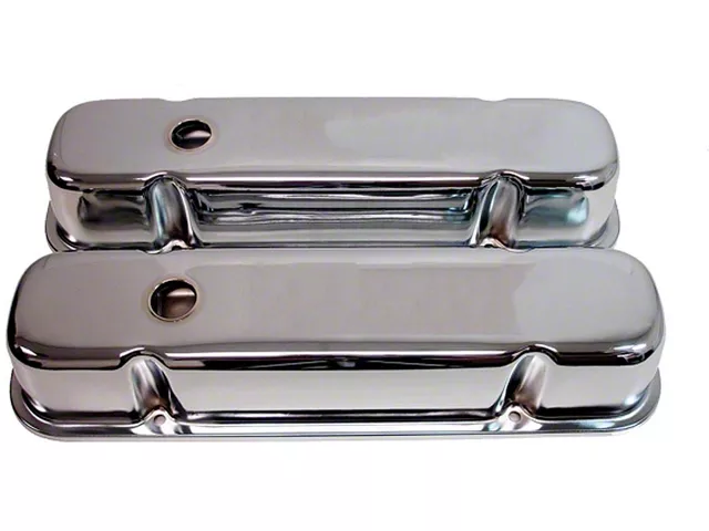 Firebird Chrome Valve Covers, V8, Smooth, Baffled, 1967-1979