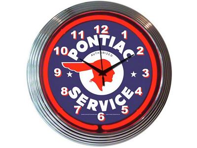 Firebird Clock, Red Neon, Pontiac Service Design