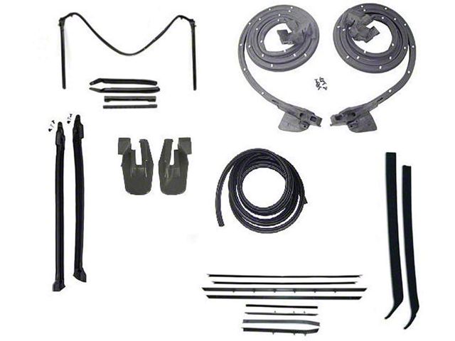 Firebird Convertible Top & Body Weatherstrip Kit, With Reproduction Window Felt, For Cars With Deluxe Interior, 1968-1969