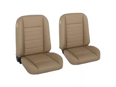 Cruiser Collection Classic Bucket Seats; Baja Tan Salerno Vinyl with Tan Stitching (Universal; Some Adaptation May Be Required)