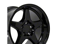 CV44 Hyper Black Machined Wheel; Rear Only; 17x11; 50mm Offset (93-02 Firebird)