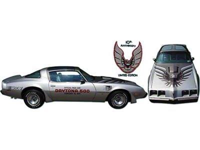 Firebird Decal Set, Silver, Trans Am, Tenth Anniversary, 1979 (Trans Am 10th Anniversary Edition)