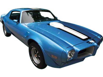 Firebird Decal Set, Trans Am, Blue Stripe on White Car, 1970-1972 (Trans Am)