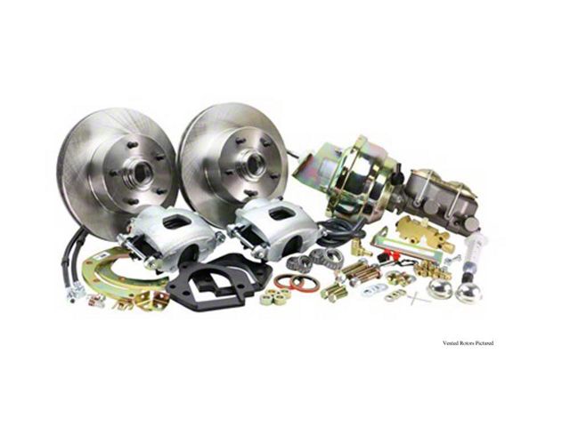 Firebird - Front Disc Brake Conversion Kit For Stock Spindles, Drilled And Slotted Rotors, Power, 1967-1969
