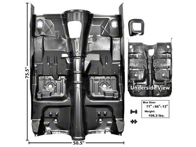 Firebird Floor Pan, Complete, Manual Transmission, With Braces, 1975-1981