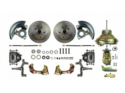 Firebird Front Power Disc Brake Conversion Kit With 11 Factory Syle Booster, 2 Drop 1967-1969