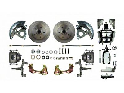 Firebird Front Power Disc Brake Conversion Kit With 8 Chrome Booster, 2 Drop 1967-1969