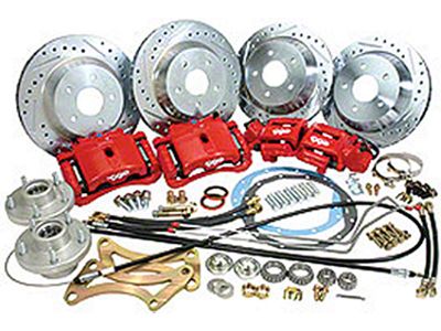 Firebird Complete Front And Rear Big Brake Kit, For Stock Spindles, Plain Calipers, 1968-1969