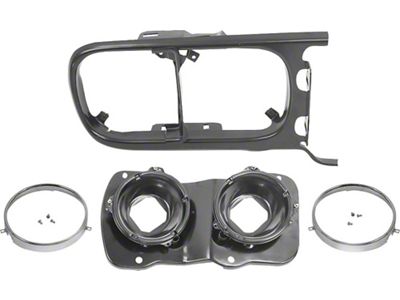 Firebird Headlamp Mounting Bucket and Bezel Assembly, Left,1969