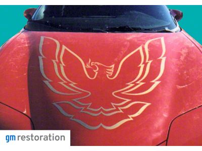 Hood Bird and Sail Panel Bird Decals; Black (98-02 Firebird w/o Ram Air Hood)