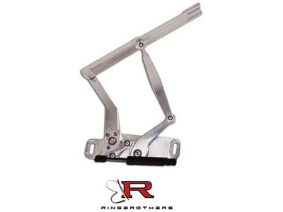 Firebird Hood Hinges, Billet Aluminum, Solid Frame, Natural, With Steel Hood, 1967-1969